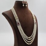 Four Layer Side Brooch Pearl Necklace - Image 3