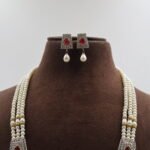 Four Layer Side Brooch Pearl Necklace - Image 4