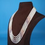 Five Layer Multi Color Pearl Necklace - Image 3