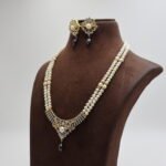 CZ Pendant Pearl Necklace Set - Image 2