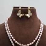Butterfly Pendant Pearl Necklace Set - Image 4