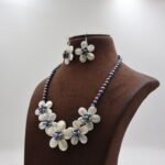 Flower Design Grey Pearl Necklace - Image 3