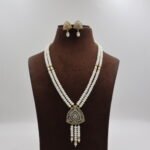 CZ Pendant Pearl Necklace - Image 2