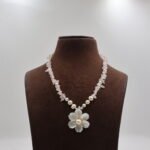 Pink Stones Pearl Necklace - Image 2