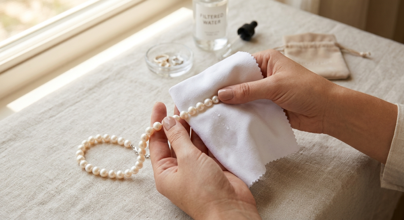 Pearl Bracelets Clean and Care for pearl jewellery hyderabad