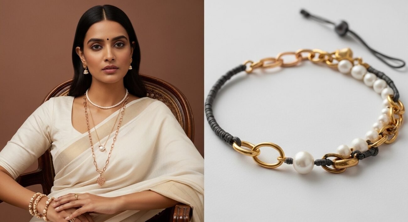 black moti bracelet gold