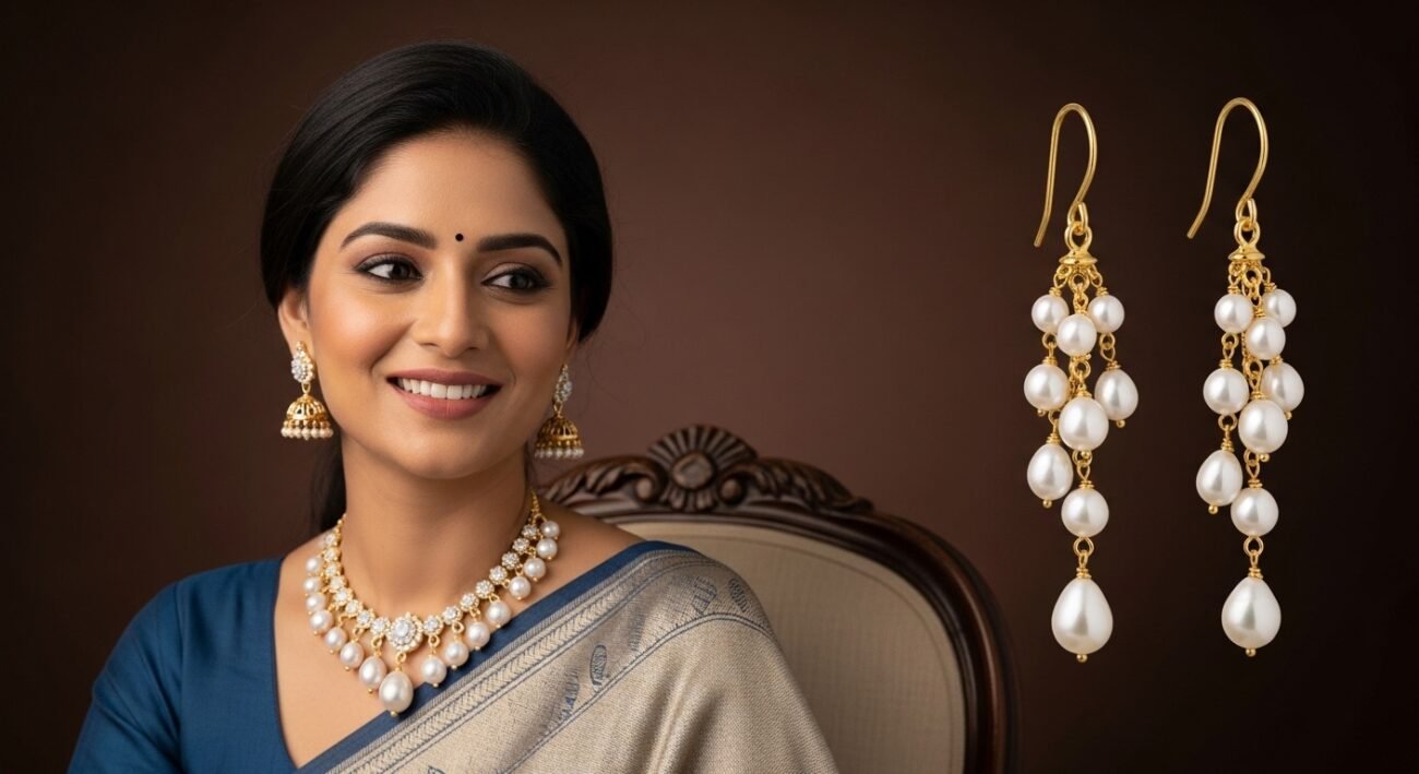 pearl hanging earrings