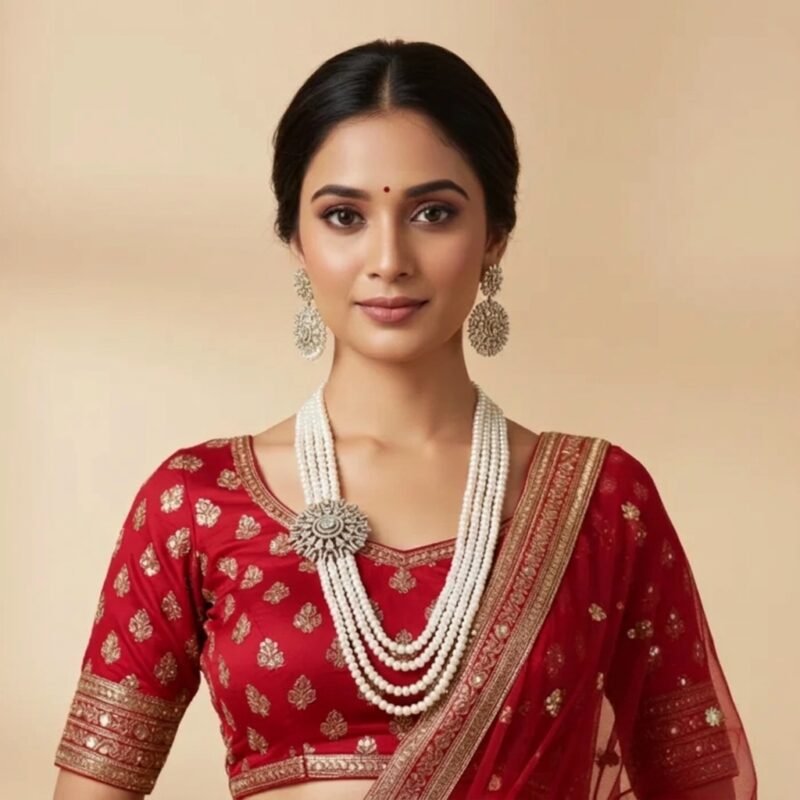 Buy CZ Stone Necklaces Elegant Designer & Bridal sets and real pearl jewellery online