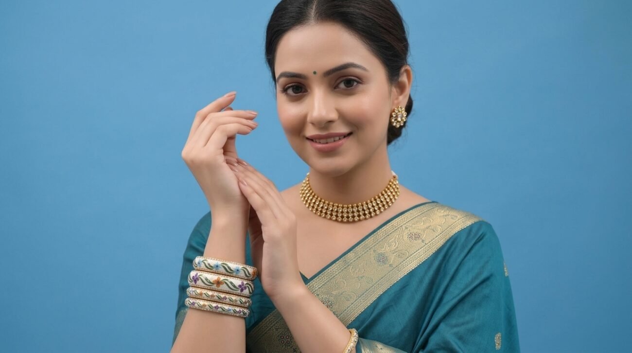 Buy Hyderabadi Pearl Bangles & Genuine Pearl Earrings Online