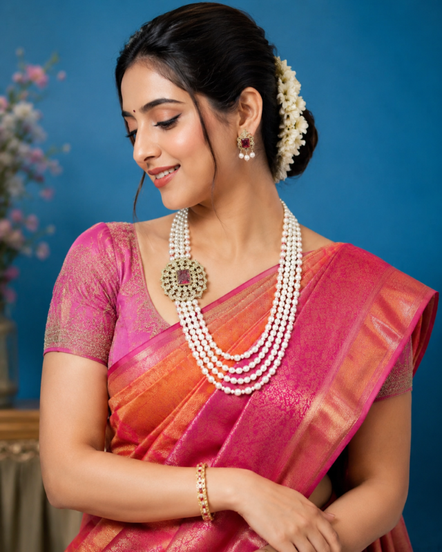 Explore More Side Brooch Pearl Necklace Sets designs