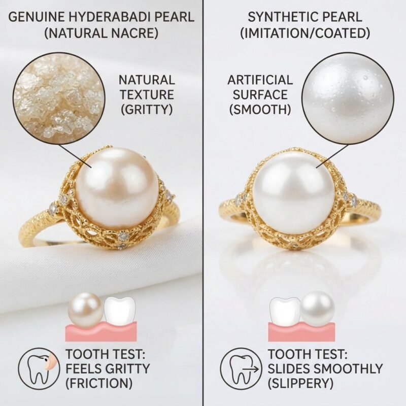 How to Identify Real Pearls Expert tooth Tests and Identify Genuine Hyderabadi Pearl Rings online
