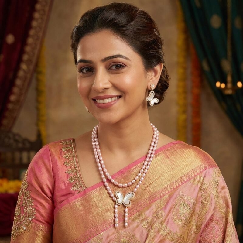 Buy Hyderabadi Real Single Line Pearl Necklace Sets Online from original pearls shop Hyderabad